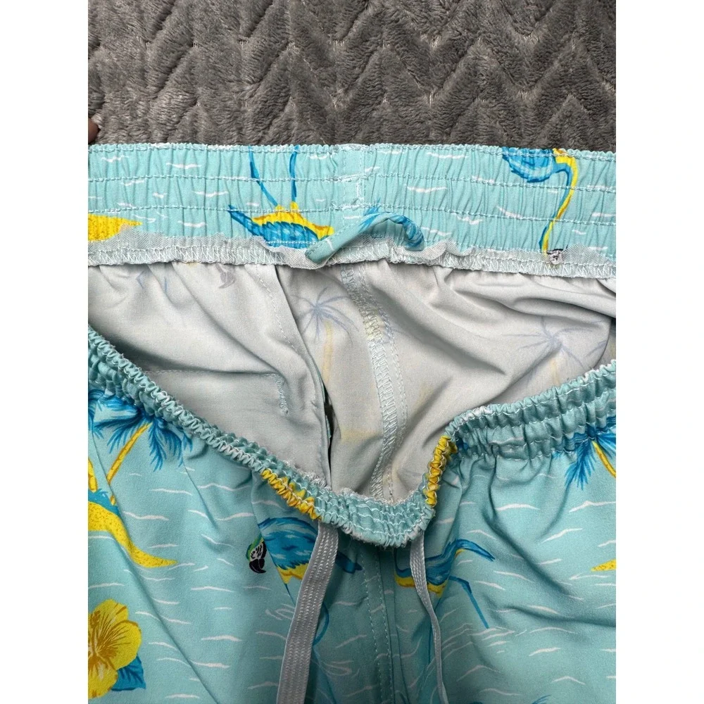 Chubbies Swim Trunks Small Light Blue Excellent Tropical Flamingo (2050)‎
